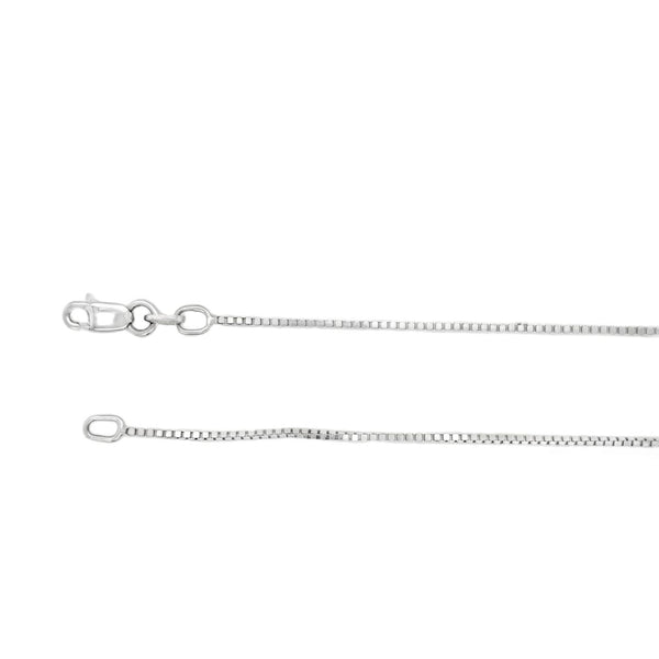 18.25" 0.85mm Box Chain in 14kt White Gold