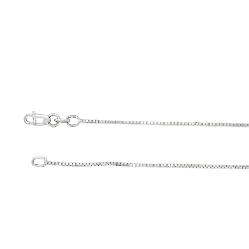 18.25" 0.85mm Box Chain in 14kt White Gold