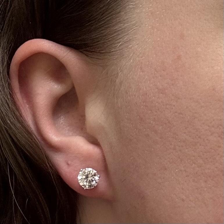3cttw Lab Diamond Stud Earrings