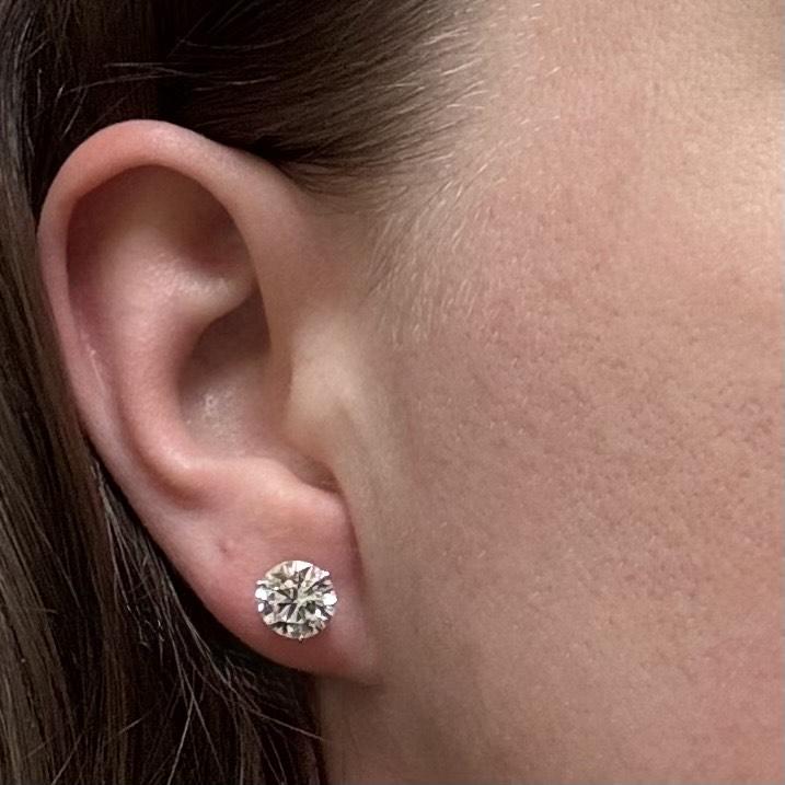 4cttw Lab Diamond Stud Earrings