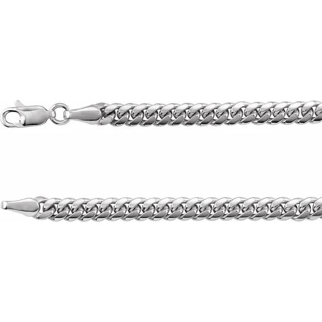 24" 4.35mm Cuban Chain in Silver