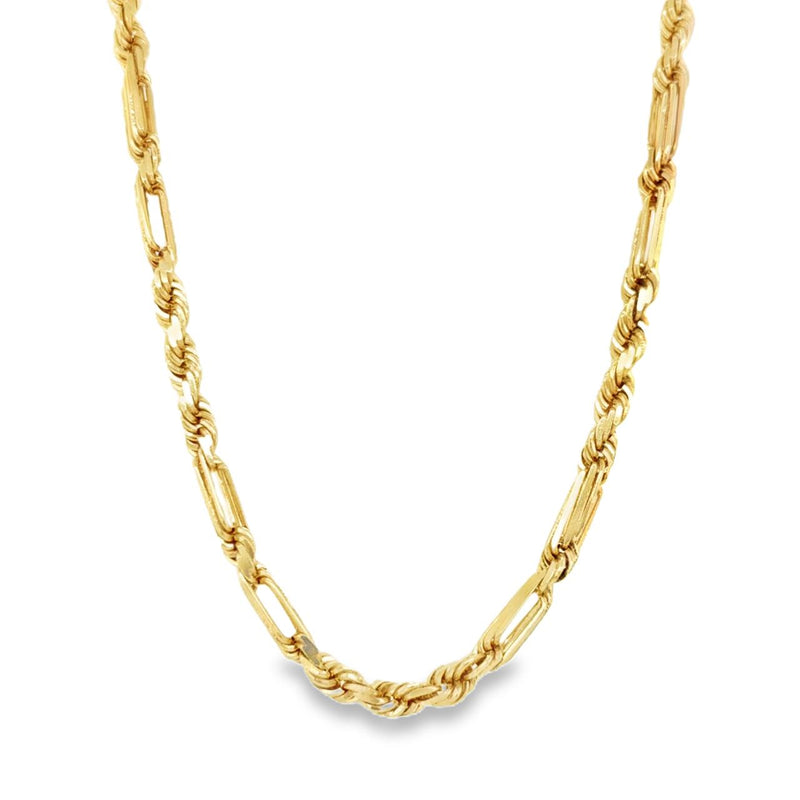 22" 3.5mm Figaro Rope Chain in 14kt Gold