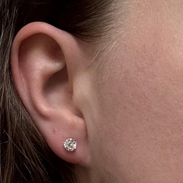 1cttw Lab Diamond Stud Earrings