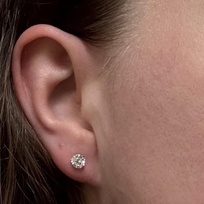 1cttw Lab Diamond Stud Earrings