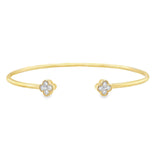 Quatrefoil Diamond Flexible Cuff Bracelet