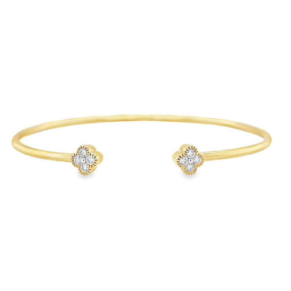 Quatrefoil Diamond Flexible Cuff Bracelet