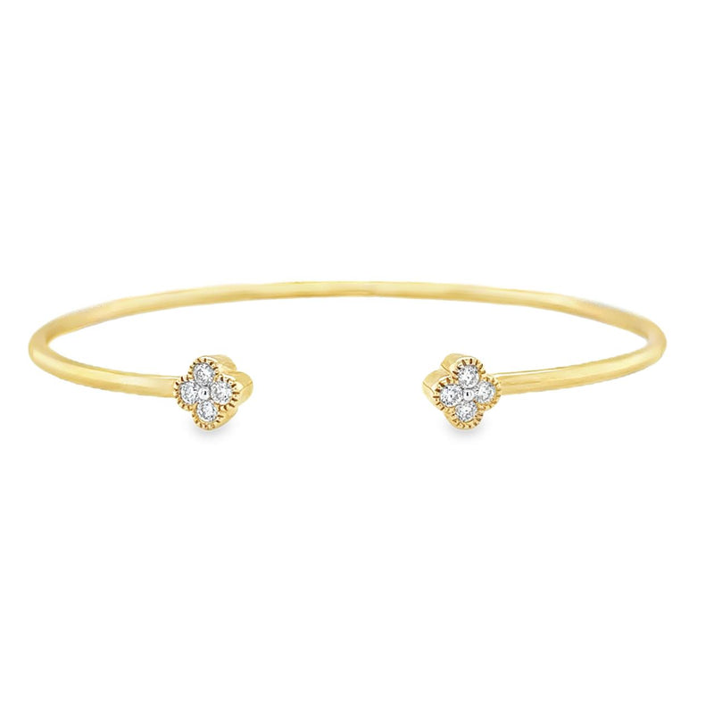 Quatrefoil Diamond Flexible Cuff Bracelet