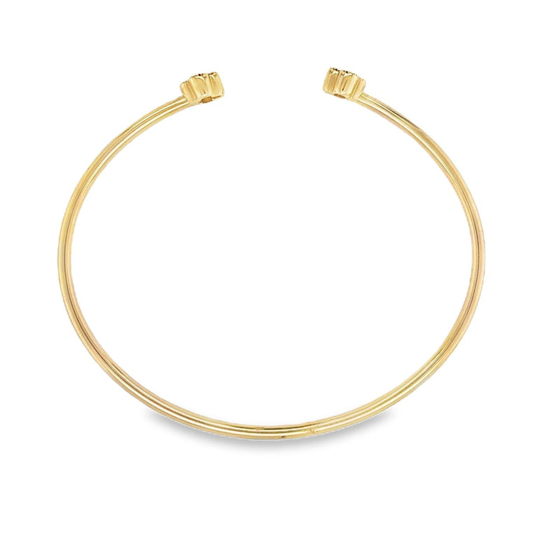 Quatrefoil Diamond Flexible Cuff Bracelet