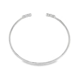 Bezel-Set Diamond Flexible Cuff Bracelet
