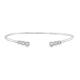 Bezel-Set Diamond Flexible Cuff Bracelet
