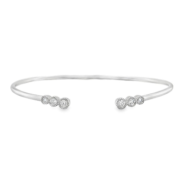 Bezel-Set Diamond Flexible Cuff Bracelet