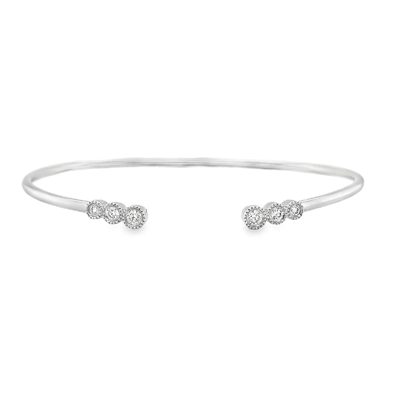 Bezel-Set Diamond Flexible Cuff Bracelet