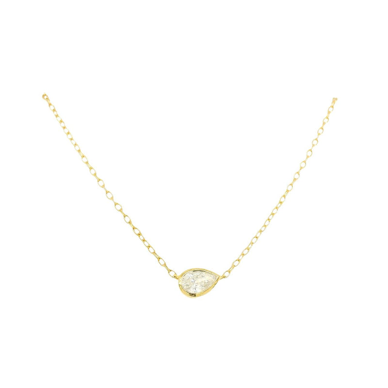 Lab-Grown Pear Diamond Necklace