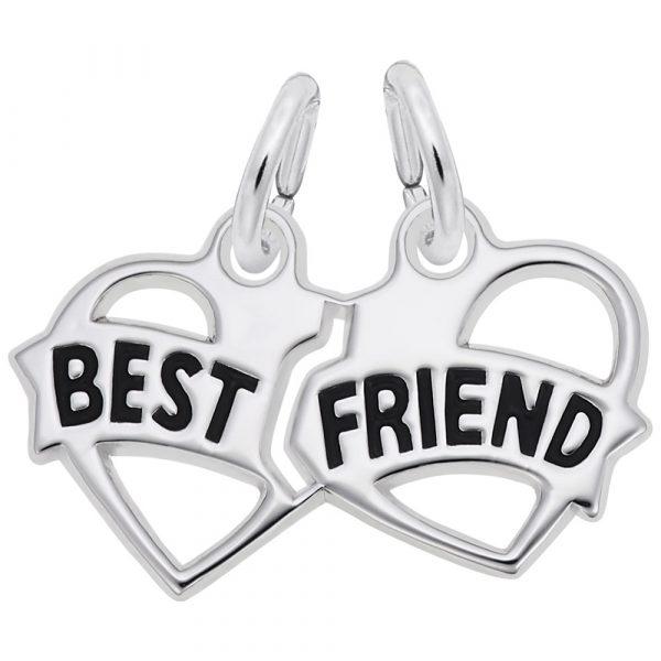 Best Friends Hearts Charm