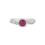 Ruby and Diamond Leaf Ring