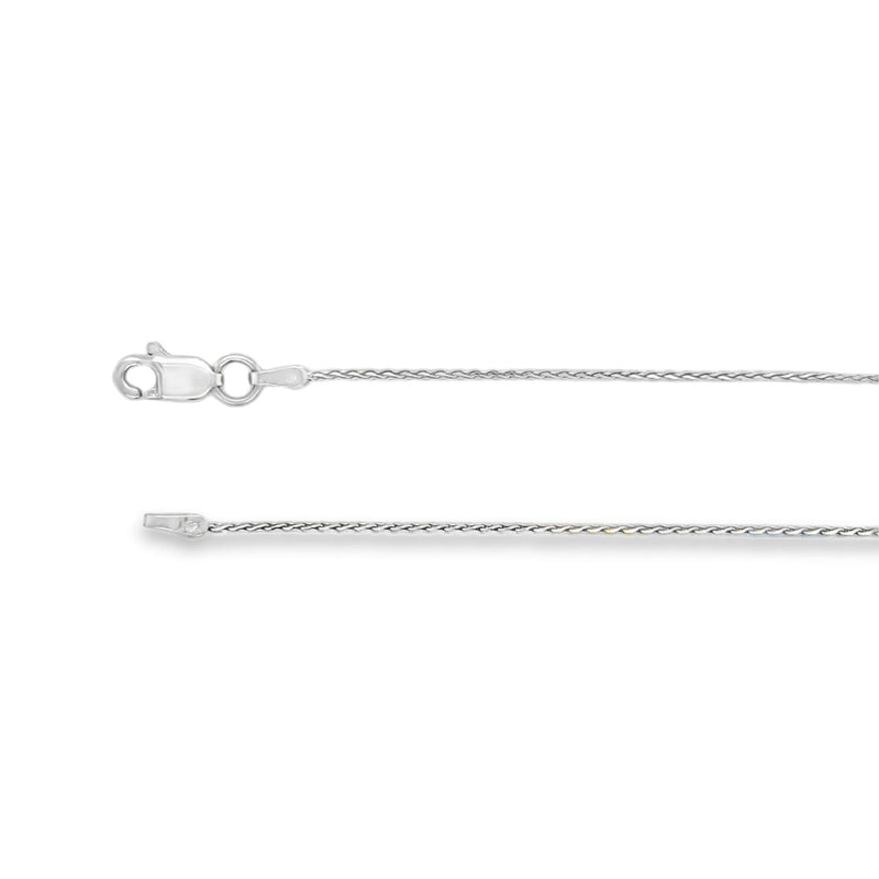 18" 0.8mm Wheat Chain in 14kt White Gold