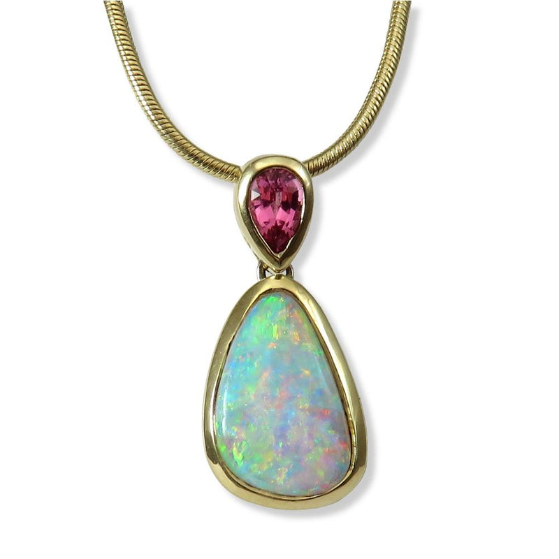 Opal and Pink Spinel Pendant