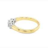 Three Stone Diamond Engagement Ring Yellow Gold