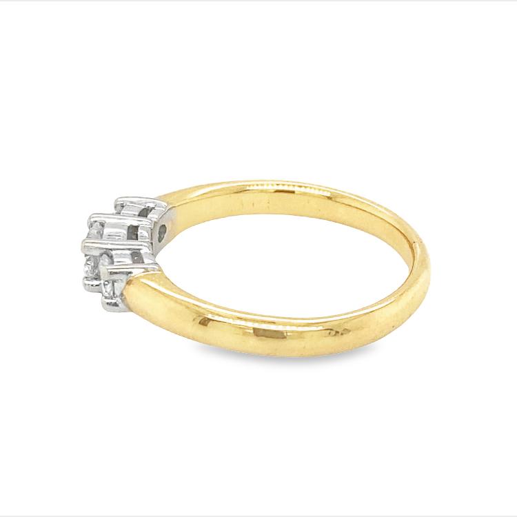 Three Stone Diamond Engagement Ring Yellow Gold
