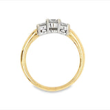 Three Stone Diamond Engagement Ring Yellow Gold