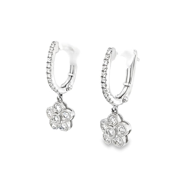 Diamond Flower Earrings