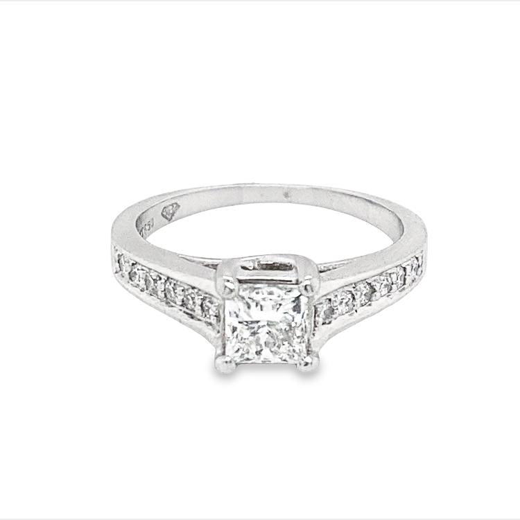 Platinum Princess-Cut Diamond Engagement Ring