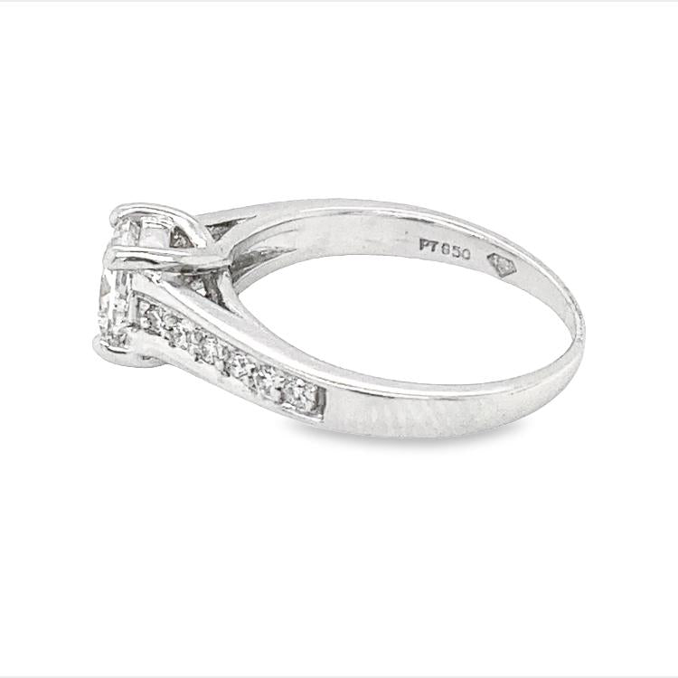 Platinum Princess-Cut Diamond Engagement Ring