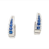 Elegant Sapphire and Diamond Hoop Earrings
