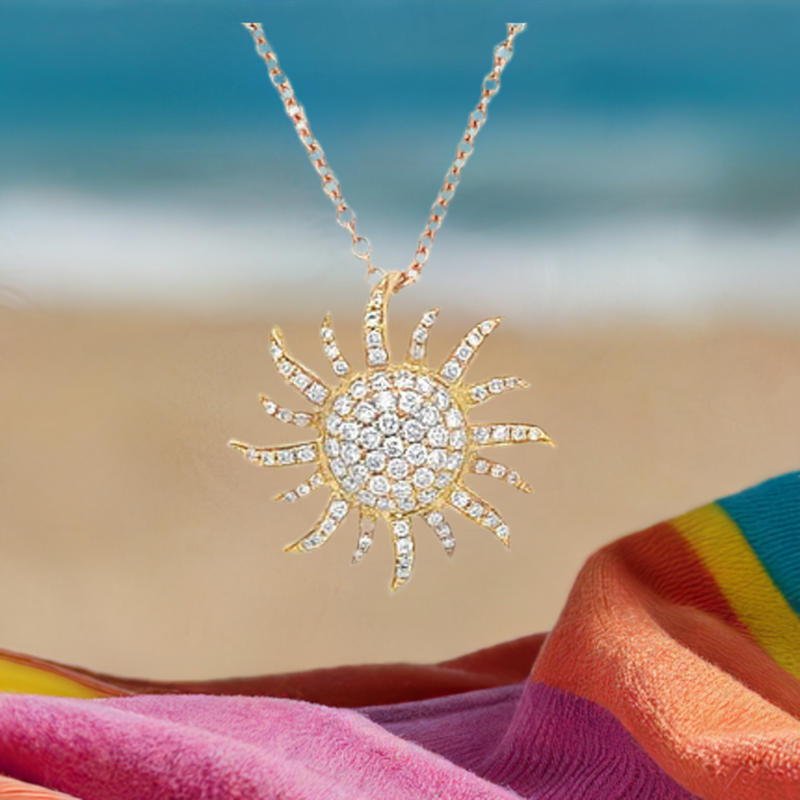 Sun Pendant in 18K Yellow Gold