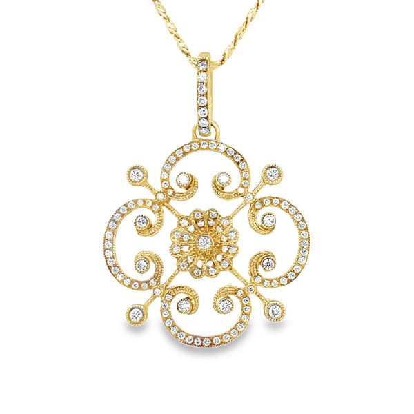 Vintage Filigree Diamond Pendant