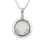18K White Gold Loose Diamonds Pendant