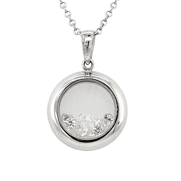 18K White Gold Loose Diamonds Pendant