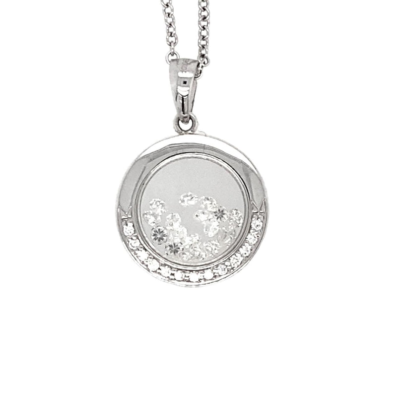 18K White Gold Loose Diamonds Pendant