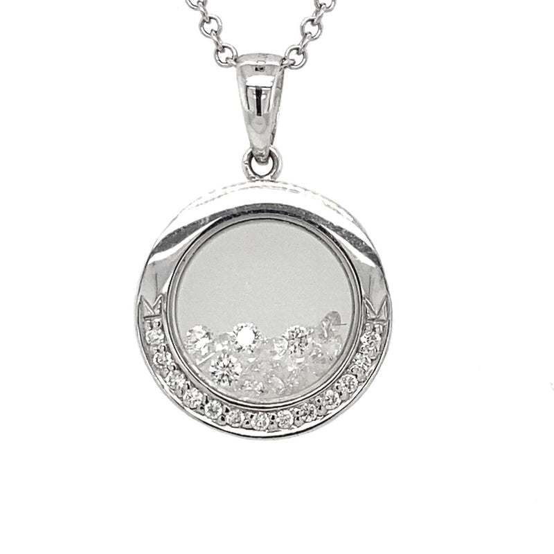 18K White Gold Loose Diamonds Pendant