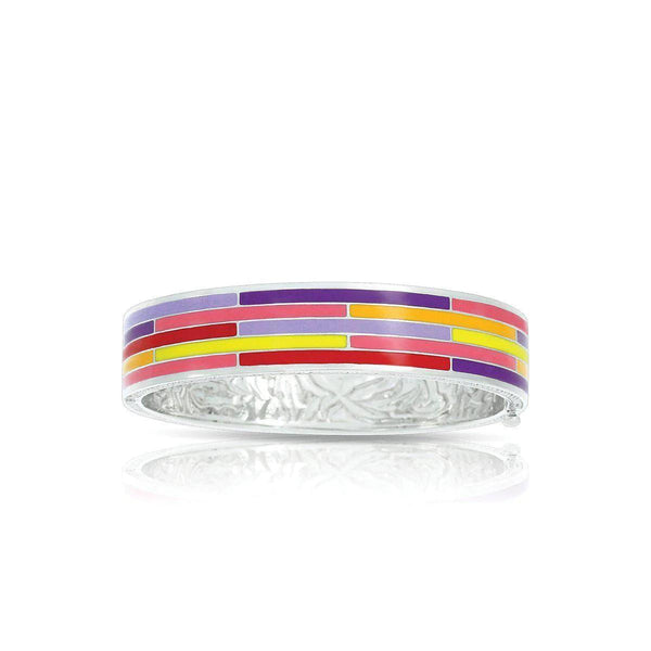 Geometric Enameled Hinged Bangle