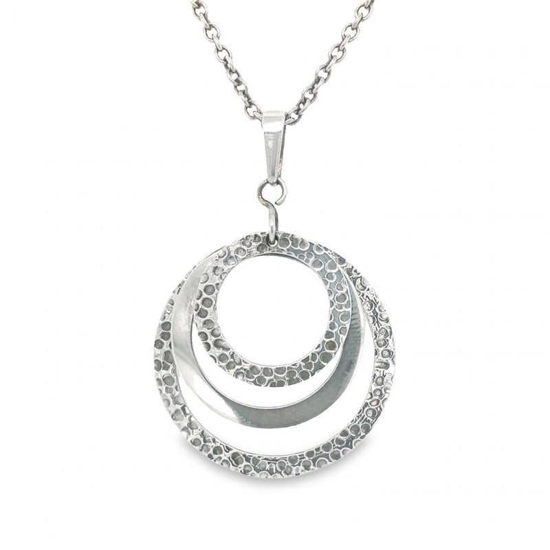 Silver Triple Circle Necklace
