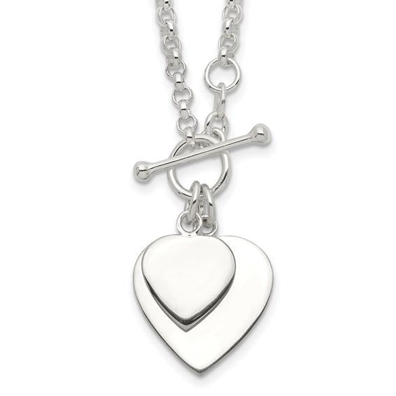 Double Heart Toggle Necklace