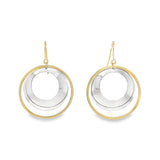 Silver and 14k Gold Circle Earrings