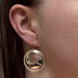 Silver and 14k Gold Circle Earrings
