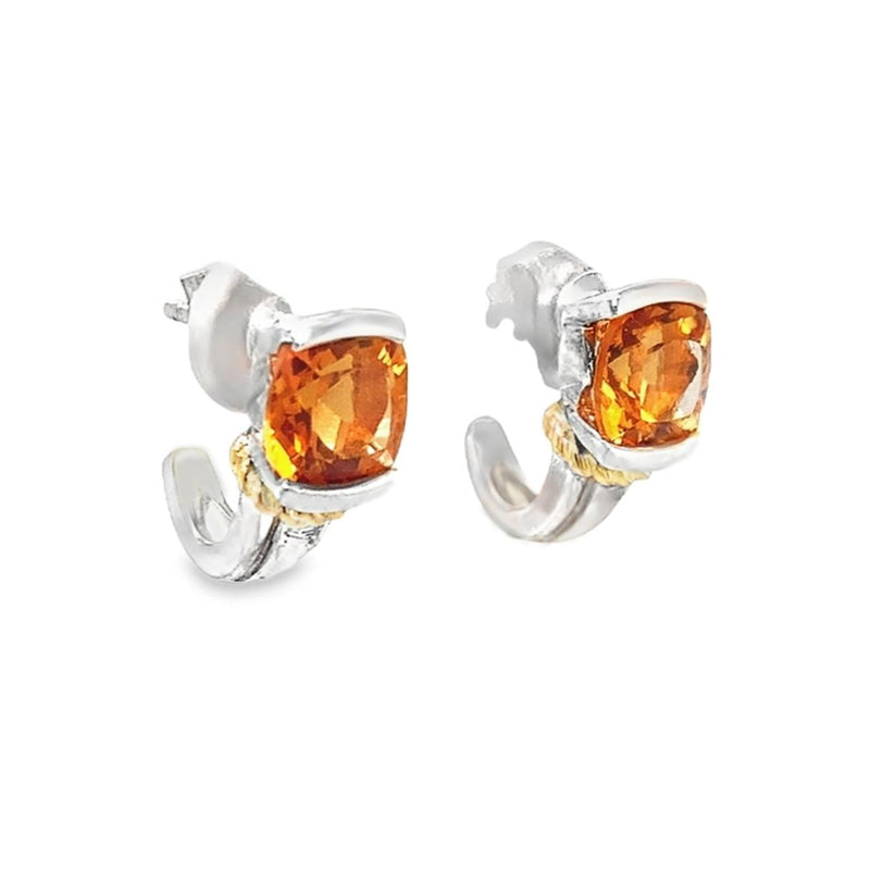 Citrine J-Hoop Earrings