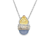 Vintage Triangular Silver and 18k Pendant