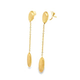 Oval Station Dangle Earrings with Satin Finish