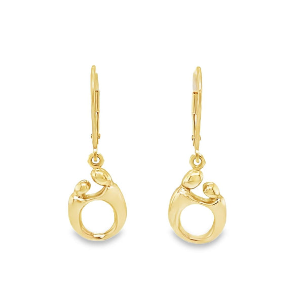Mother and Child Gold Earrings