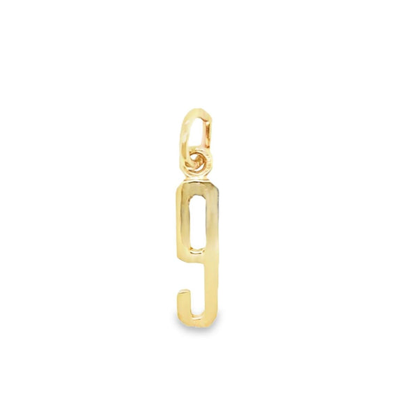 Number 9 Gold Charm
