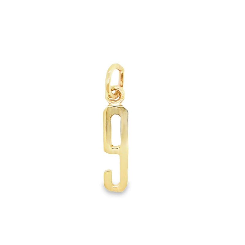 Number 9 Gold Charm