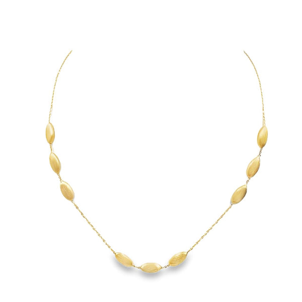 Nine Station Necklace with Satin Finish