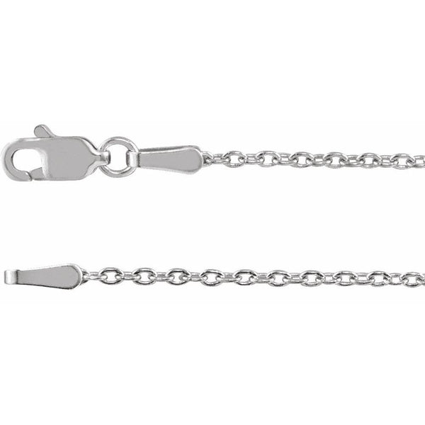 18" Cable Chain in 14kt White Gold