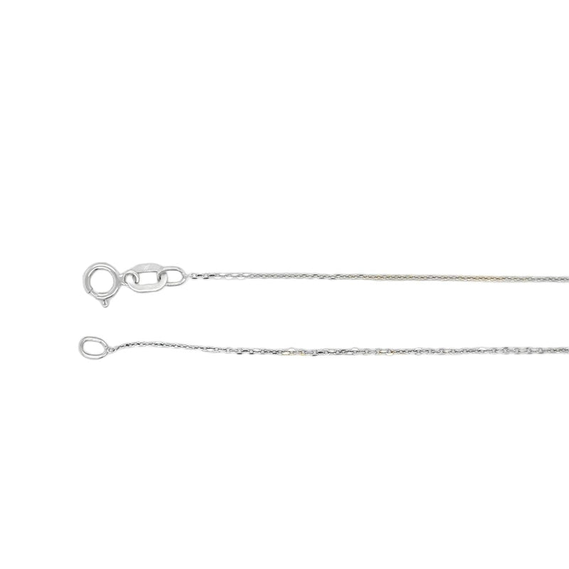 15" 0.8mm Diamond-Cut Cable Chain in 14kt White Gold
