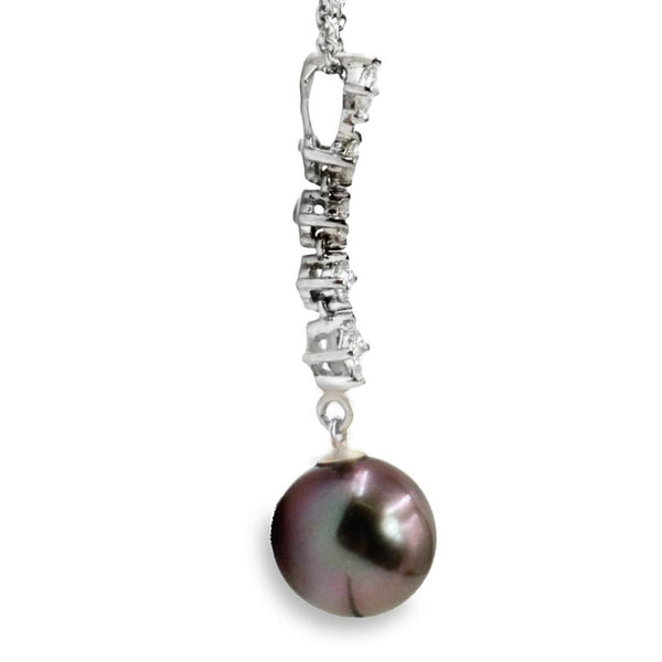 Tahitian Pearl and Diamond Pendant