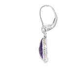 Pear Amethyst and Diamond Dangle Earrings